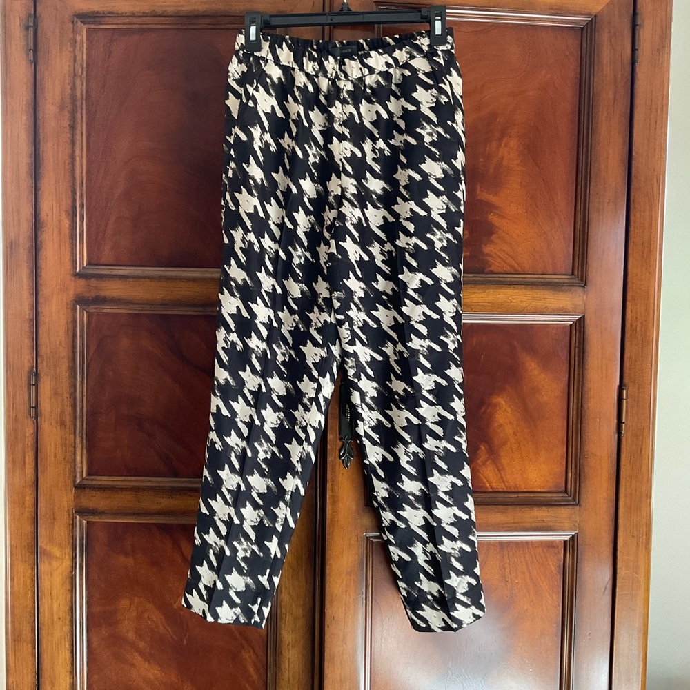 J. Crew Black and Cream Abstract Pants